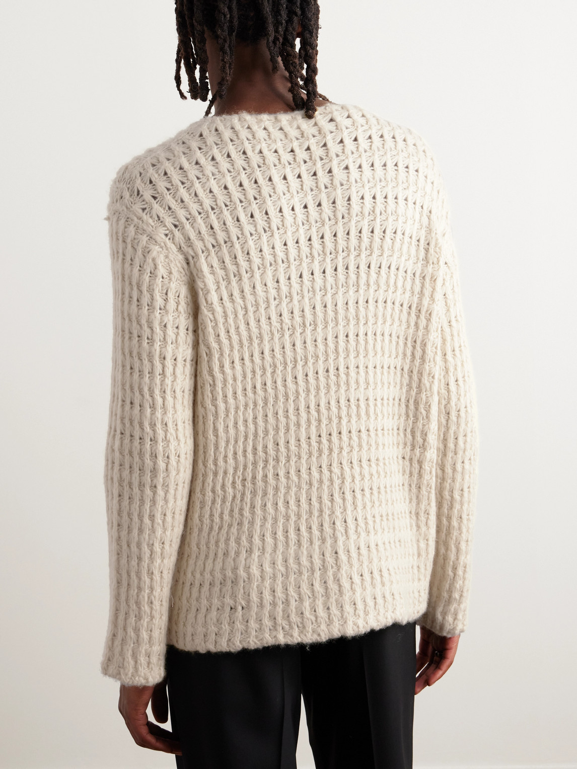 Shop The Row Olen Open-knit Cashmere Sweater In Neutrals