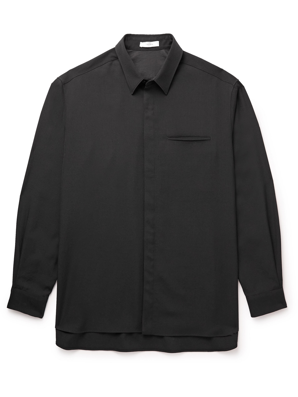 The Row Fili Wool-twill Shirt In Black