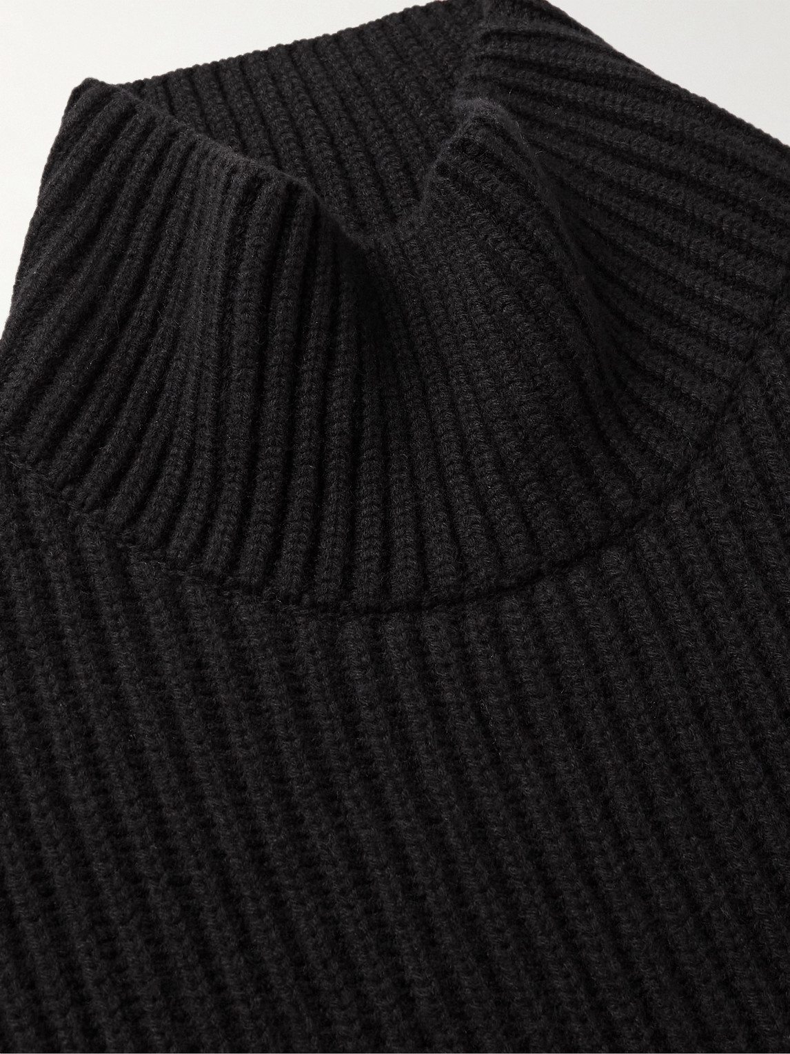Shop The Row Manlio Ribbed Cashmere Rollneck Sweater In Black