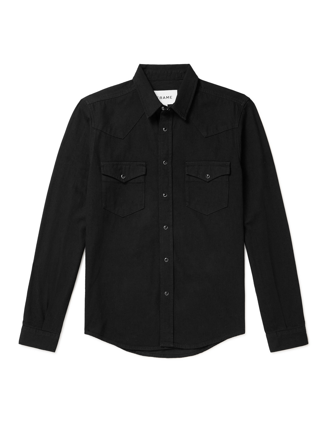 Frame Denim Western Shirt In Black