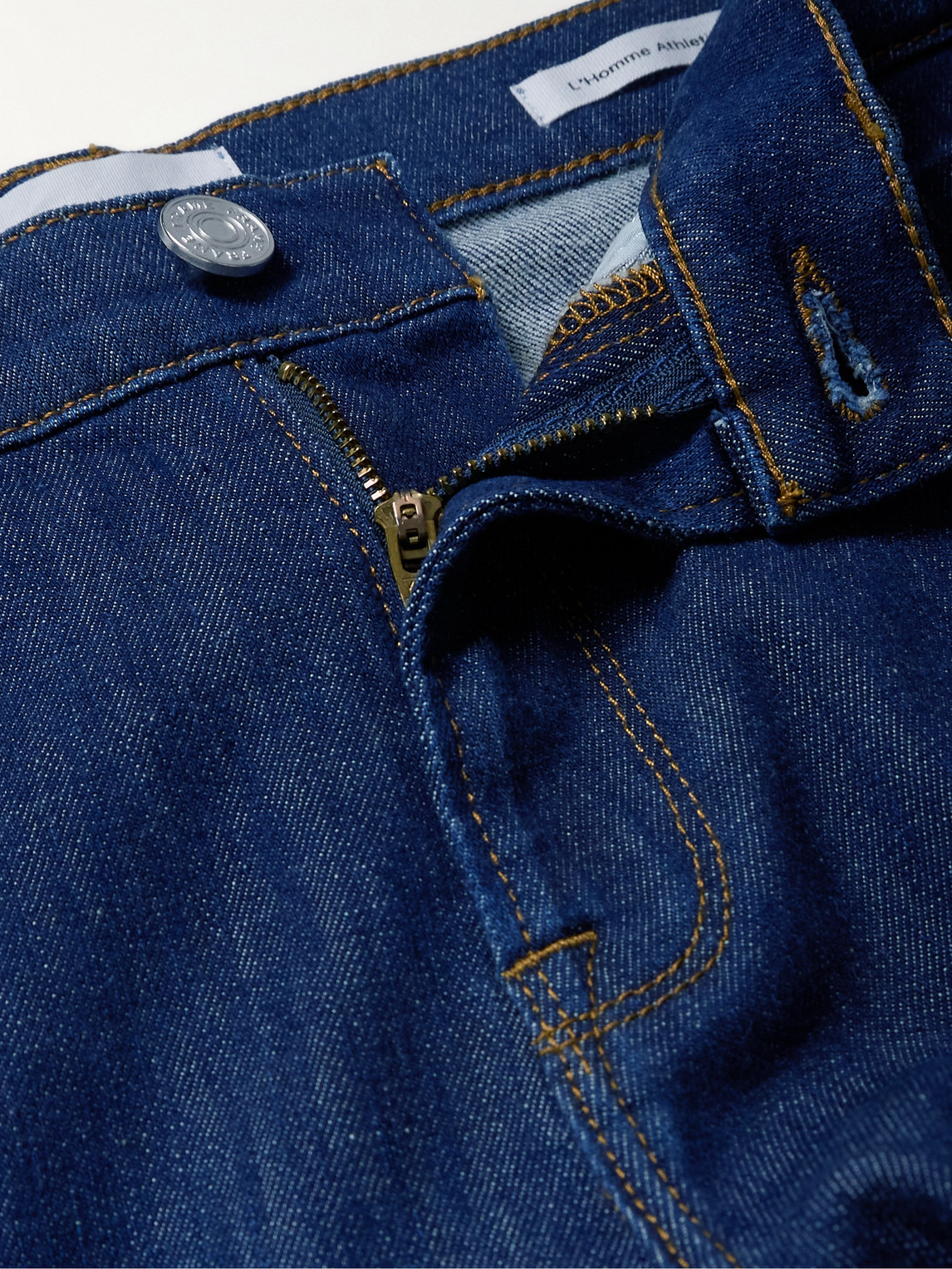 Shop Frame L'homme Athletic Denim Jeans In Blue