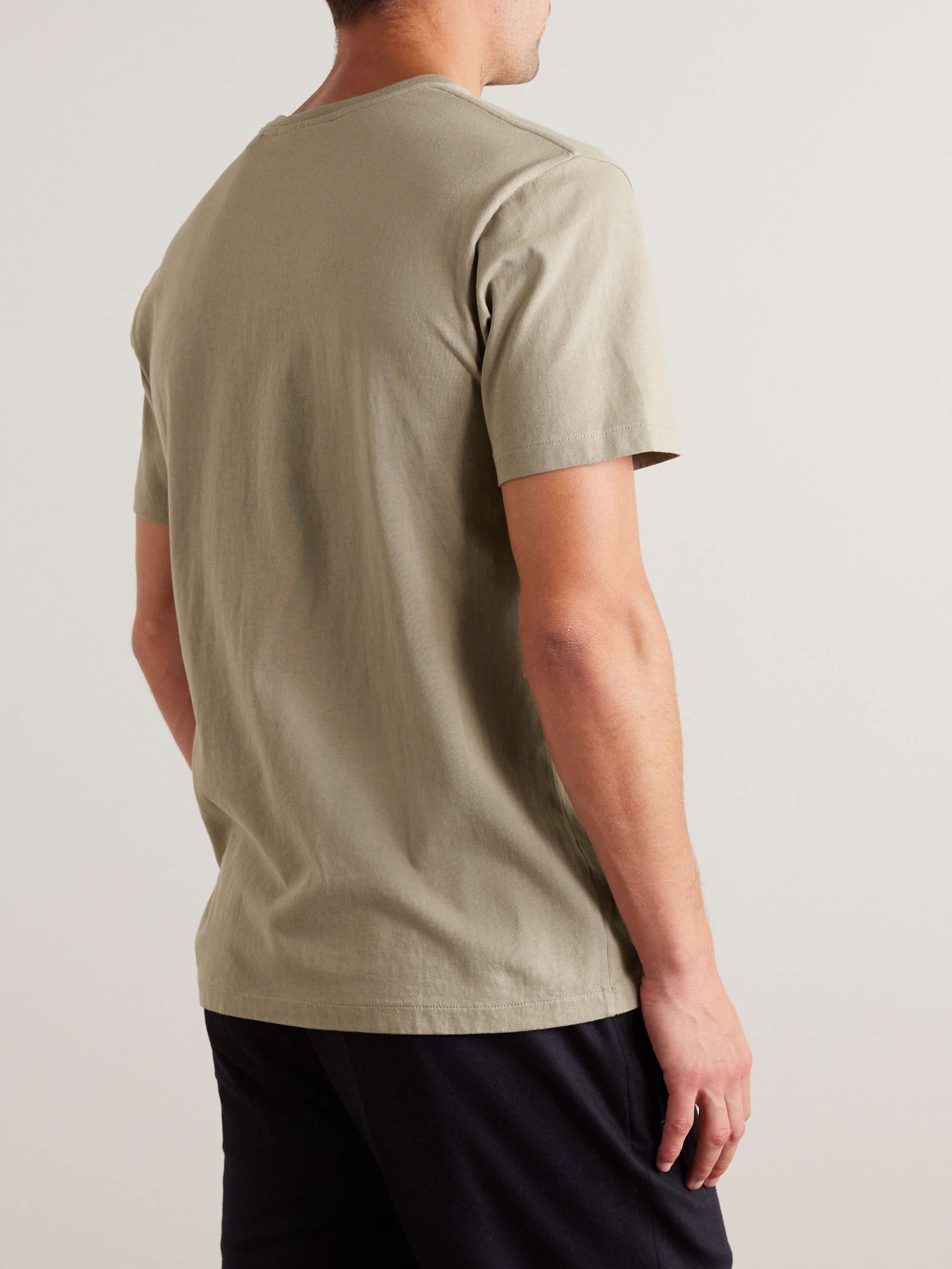 FRAME Logo-Embroidered Cotton-Jersey T-Shirt