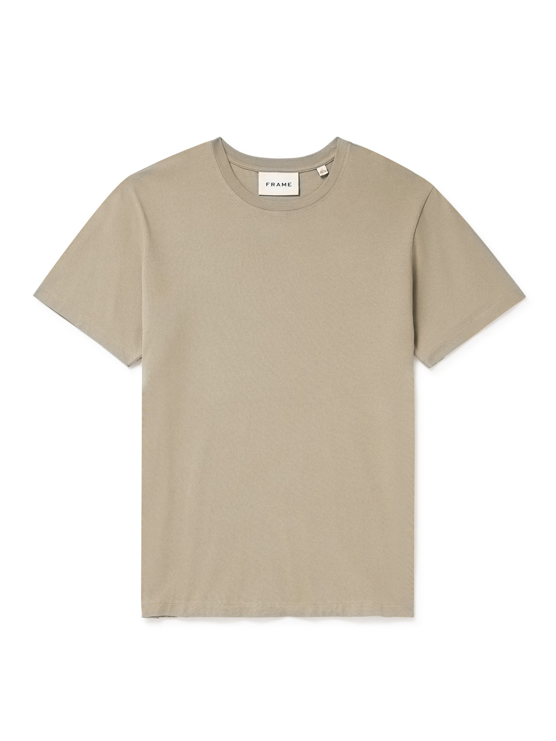 Frame Logo Cotton T-shirt In Neutrals