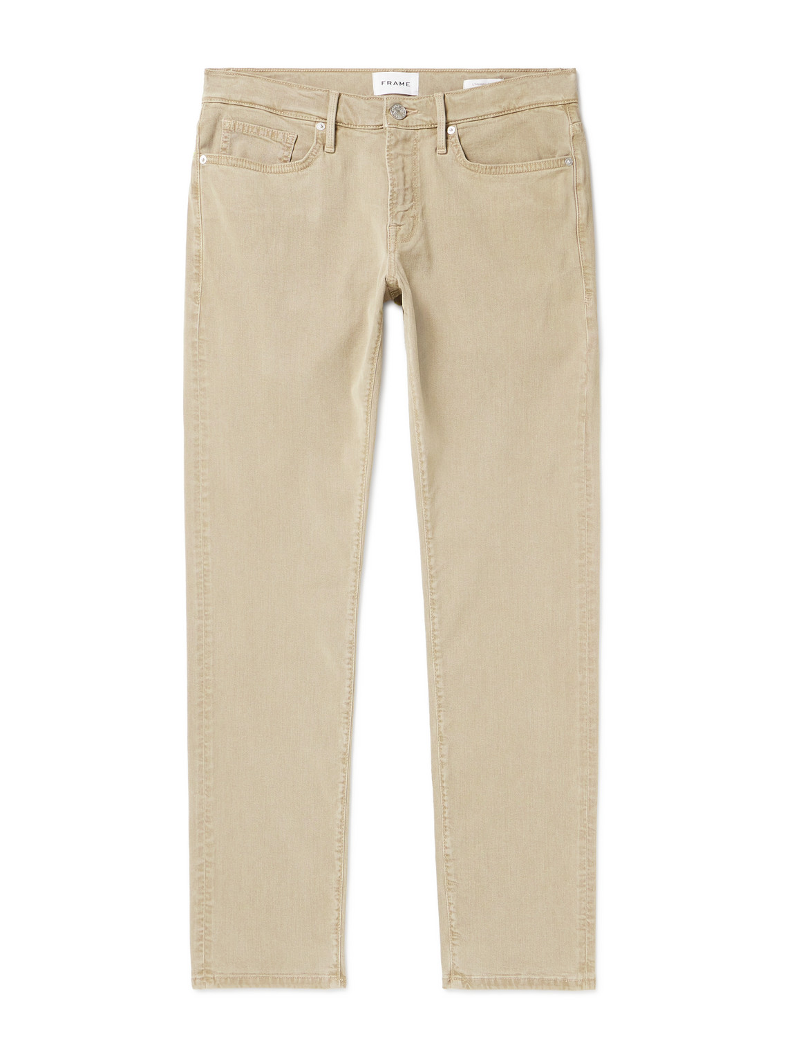 Frame L'homme Slim-fit Stretch Lyocell-blend Trousers In Neutrals