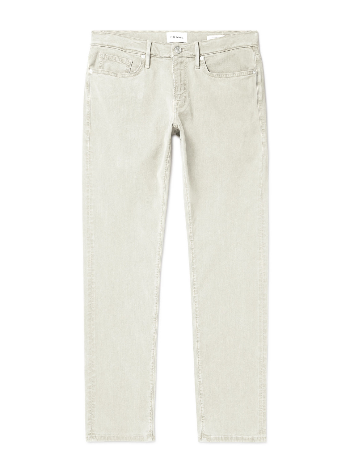 Frame L'homme Slim-fit Stretch Lyocell-blend Trousers In Neutrals