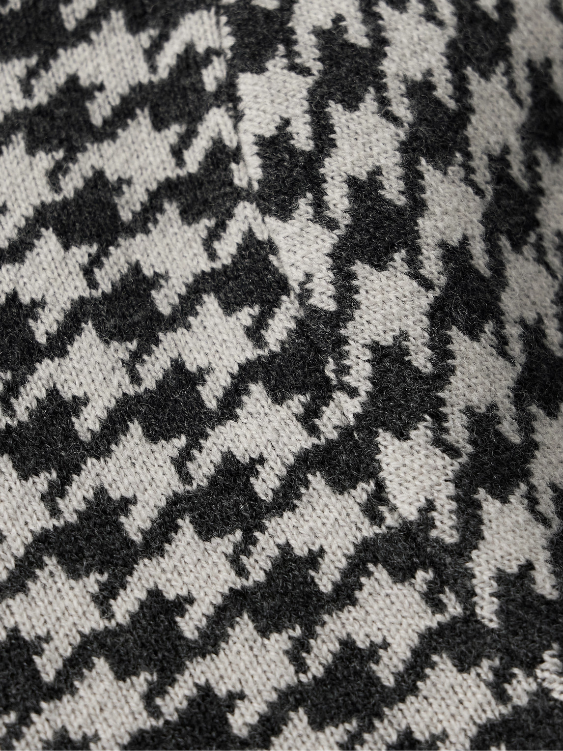 Shop Club Monaco Houndstooth Jacquard-knit Wool Sweater In Gray