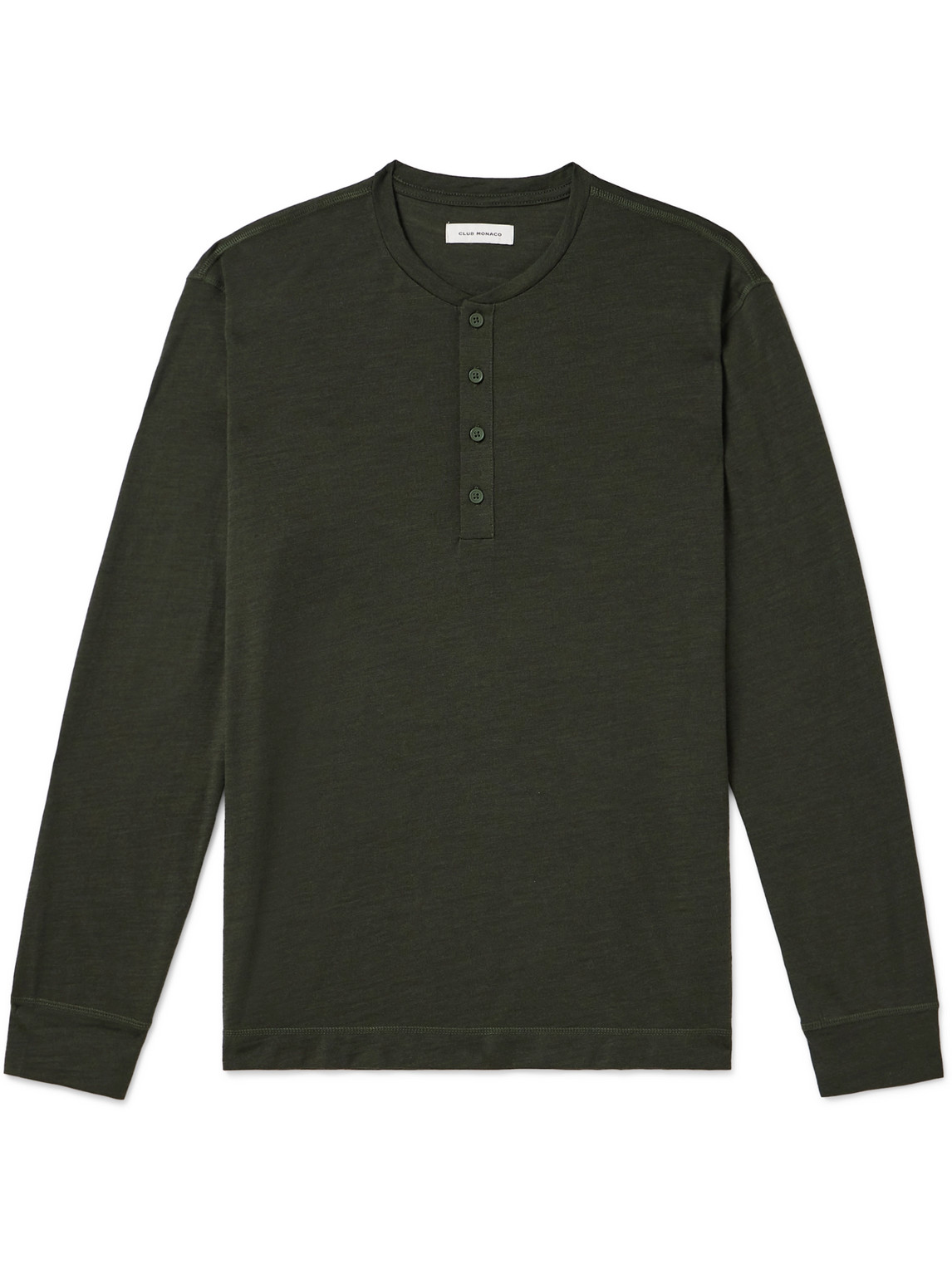 Wool-Blend Henley T-Shirt