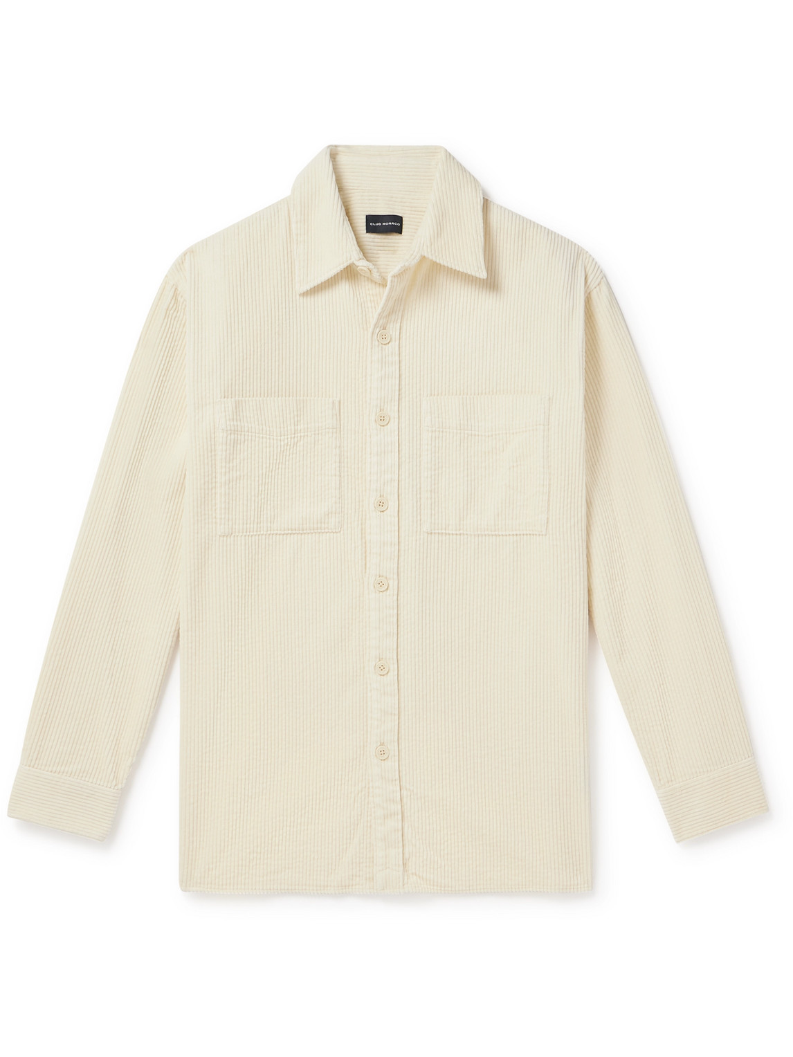 Shop Club Monaco Cotton-corduroy Shirt In White