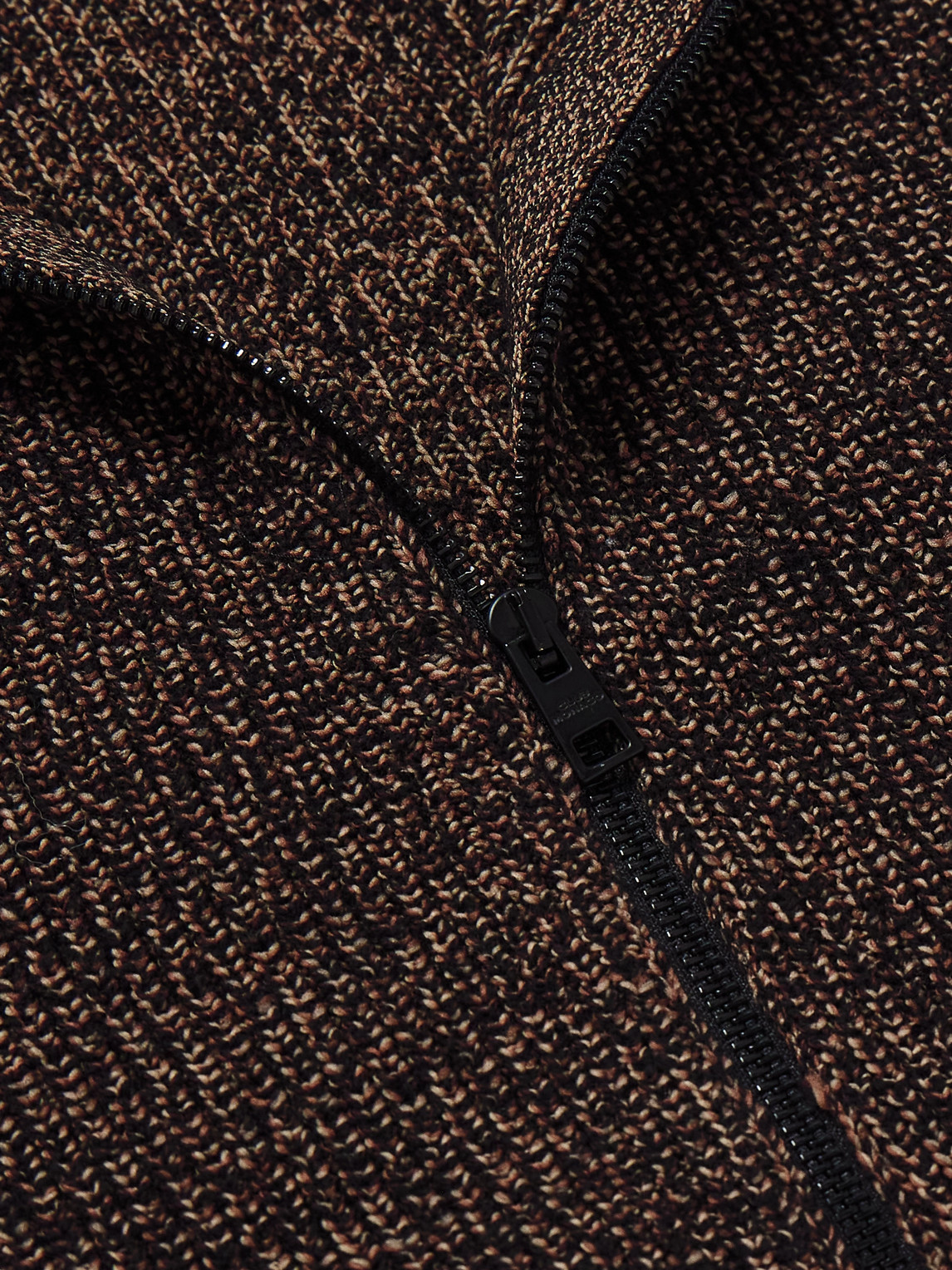 Shop Club Monaco Ribbed Wool-blend Zip-up Cardigan In Black