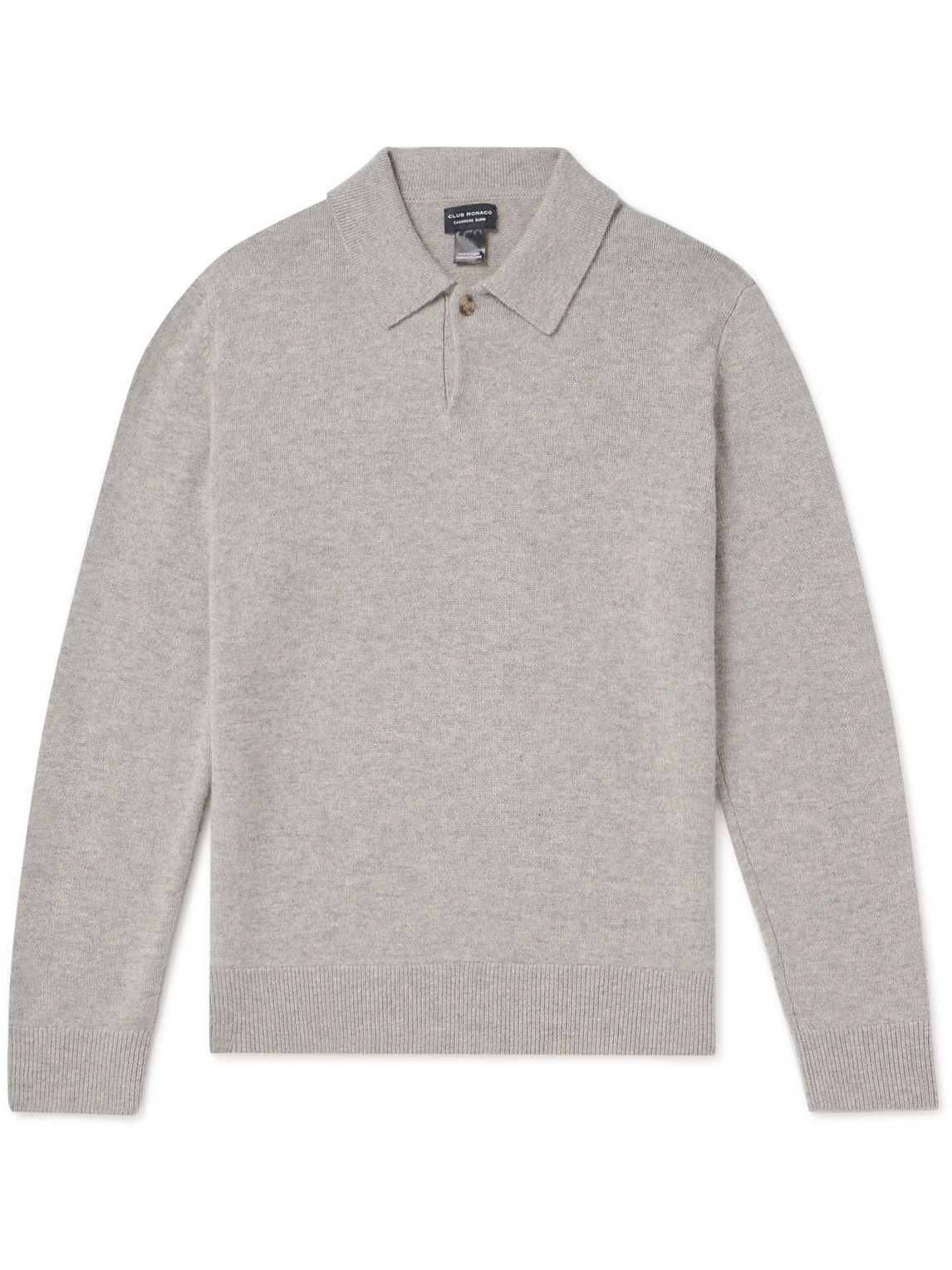 Club Monaco Wool And Cashmere-blend Polo Sweater In Gray