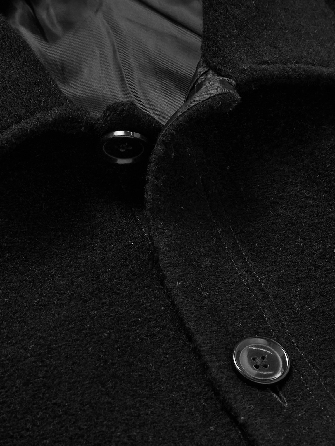 Shop Club Monaco Brushed Wool-blend Overshirt In Black