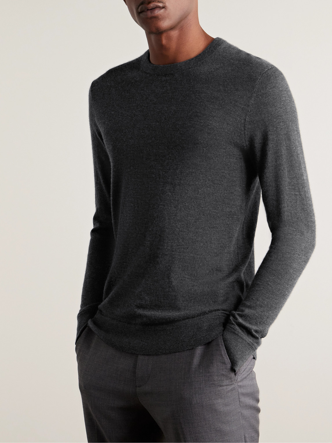 Shop Club Monaco Slim-fit Cashmere Sweater In Gray