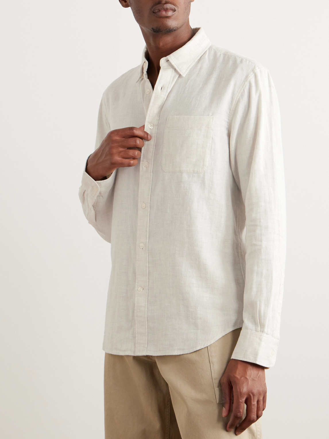 Shop Club Monaco Cotton Shirt In Neutrals