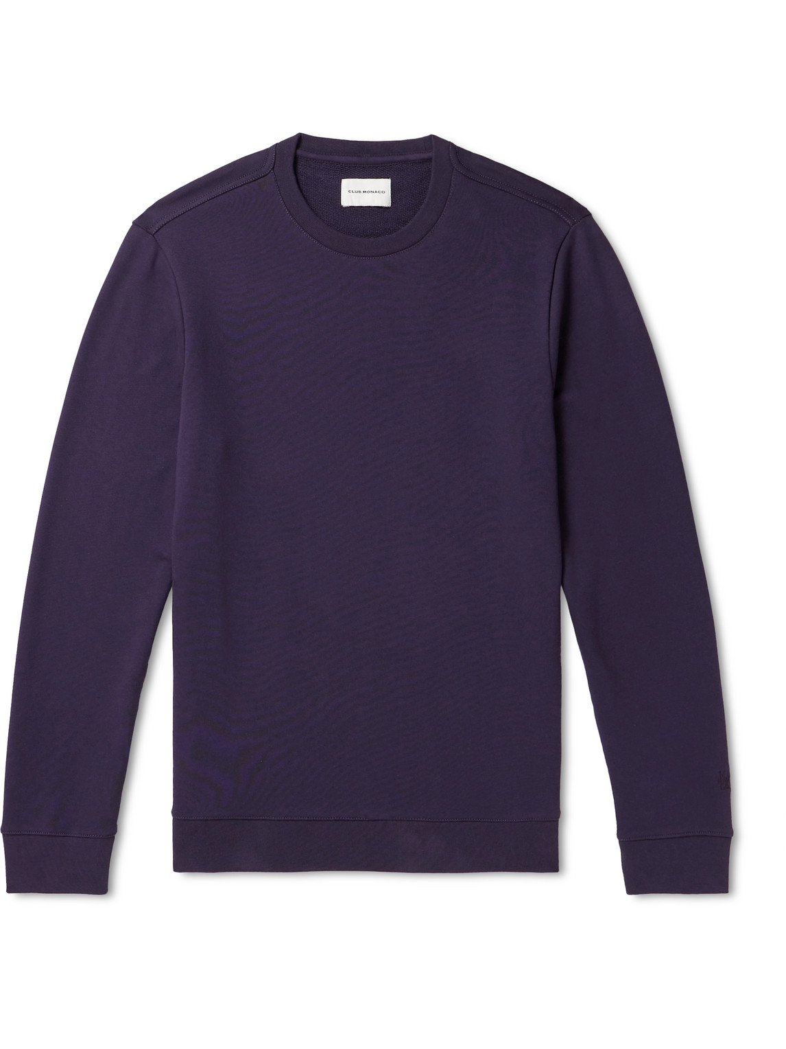 Club Monaco Core Cotton-blend Jersey Sweatshirt In Purple