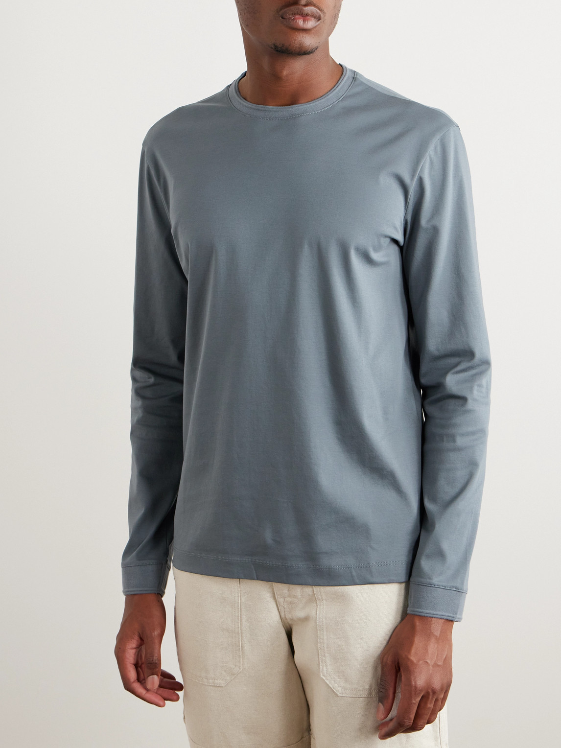 Shop Club Monaco Refined Cotton-jersey T-shirt In Blue