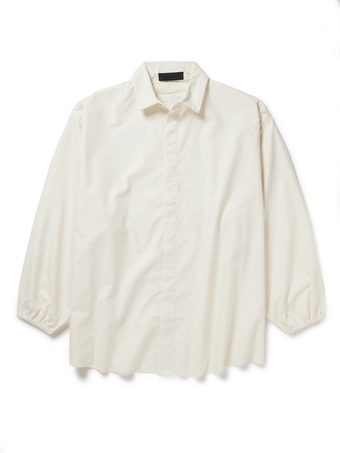 Essentials Cotton-blend Twill Shirt In White