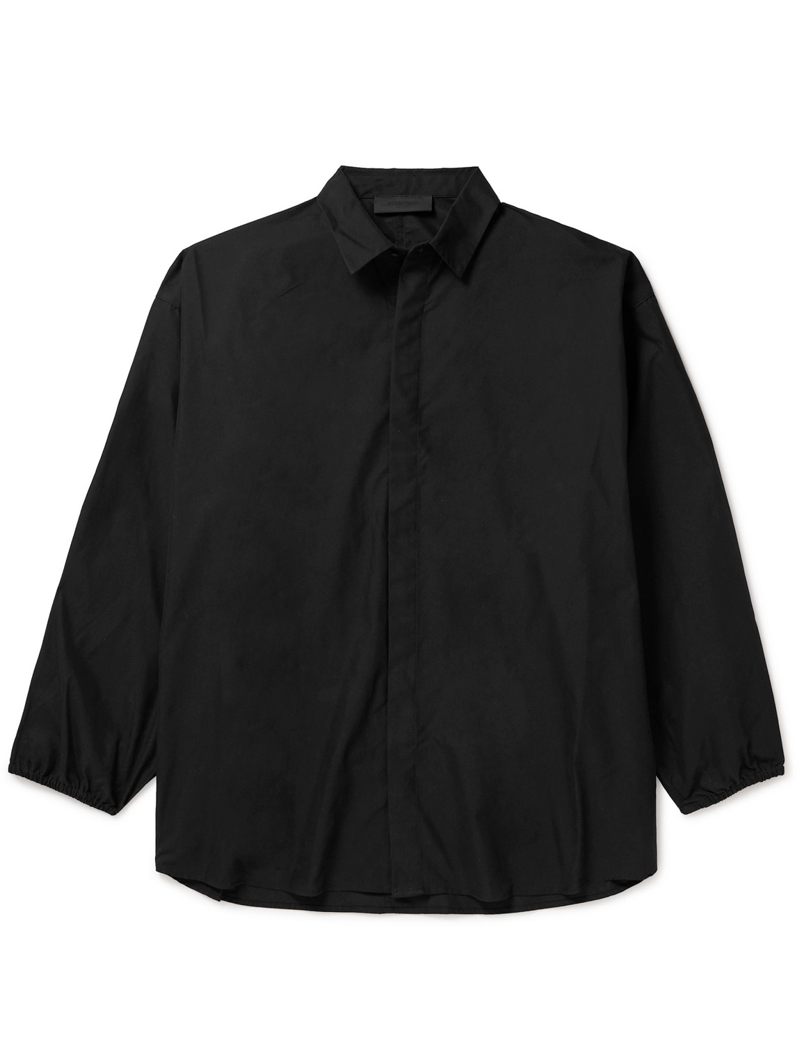 Essentials Cotton-blend Twill Shirt In Black