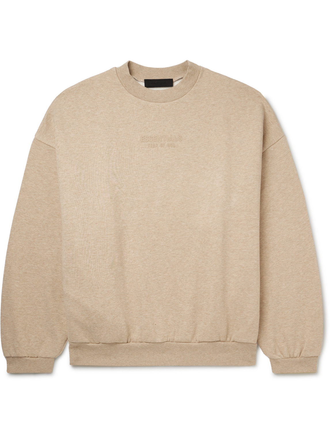 Essentials Logo-appliquéd Cotton-blend Jersey Sweatshirt In Neutrals