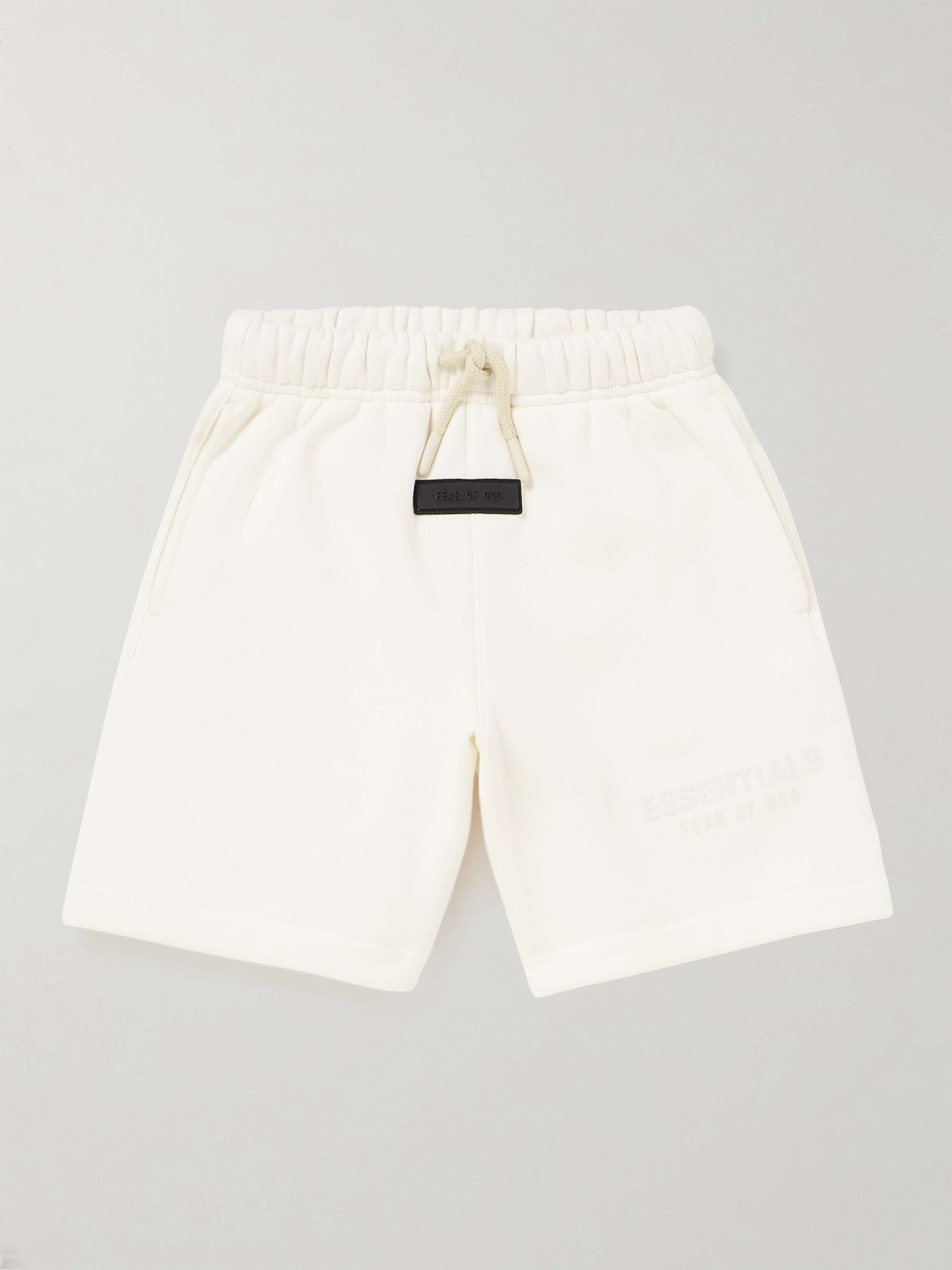 FEAR OF GOD ESSENTIALS KIDS Logo-Flocked Cotton-Blend Jersey Shorts for ...