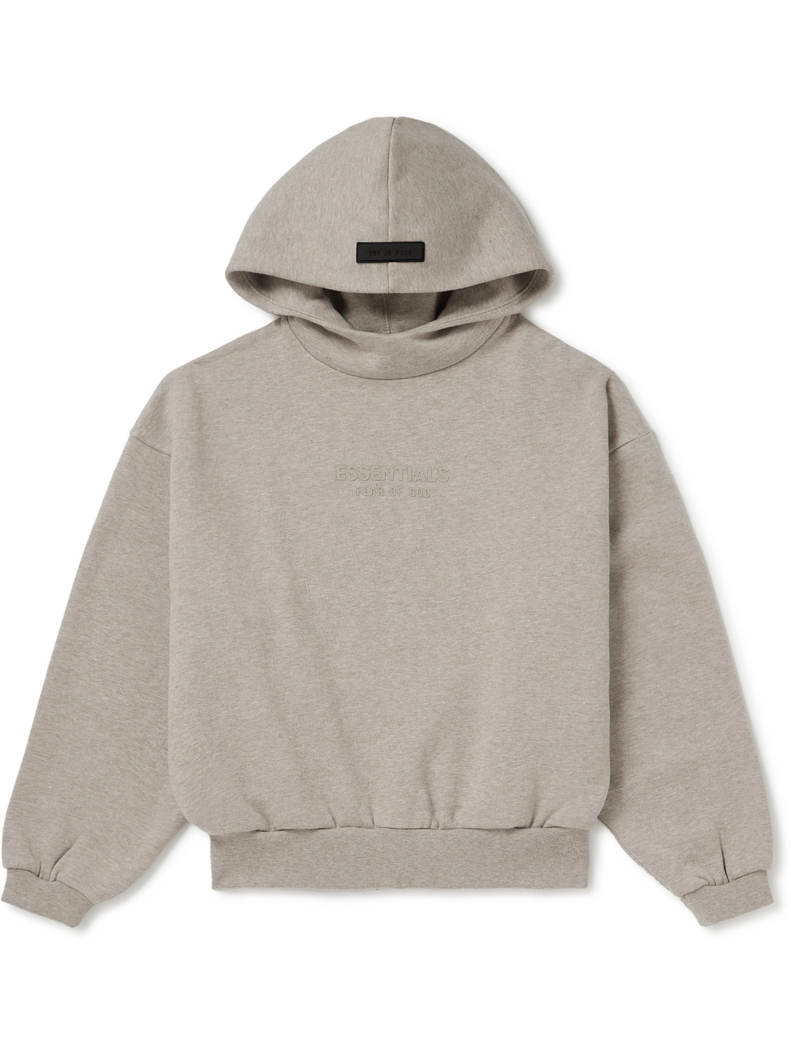 Essentials Logo-appliquéd Cotton-blend Jersey Hoodie In Grey