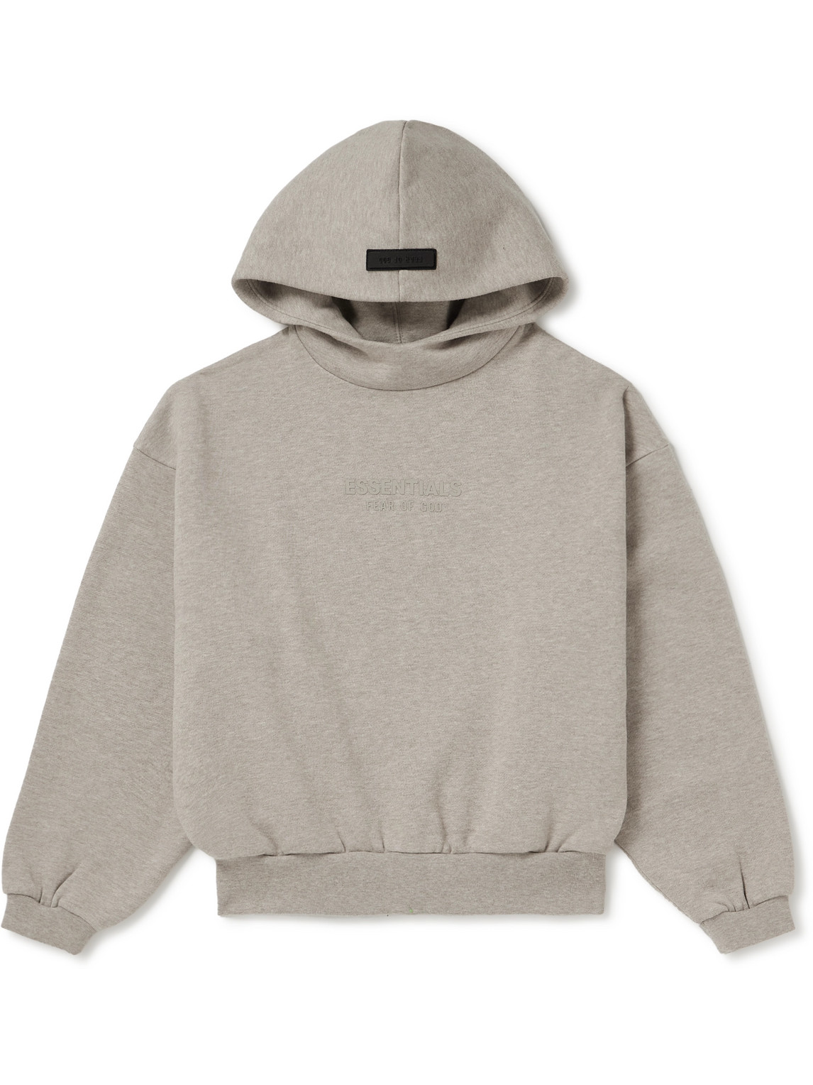 Essentials Logo-appliquéd Cotton-blend Jersey Hoodie In Gray