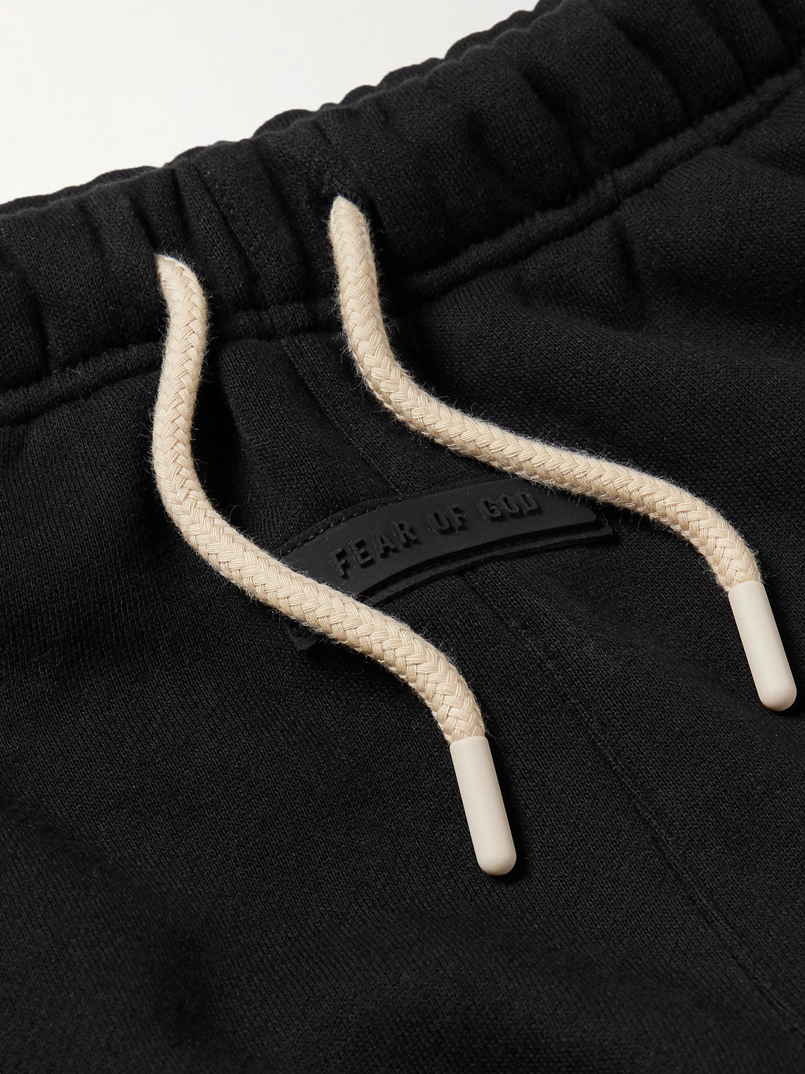 Shop Essentials Logo-appliquéd Cotton-blend Jersey Sweatpants In Black