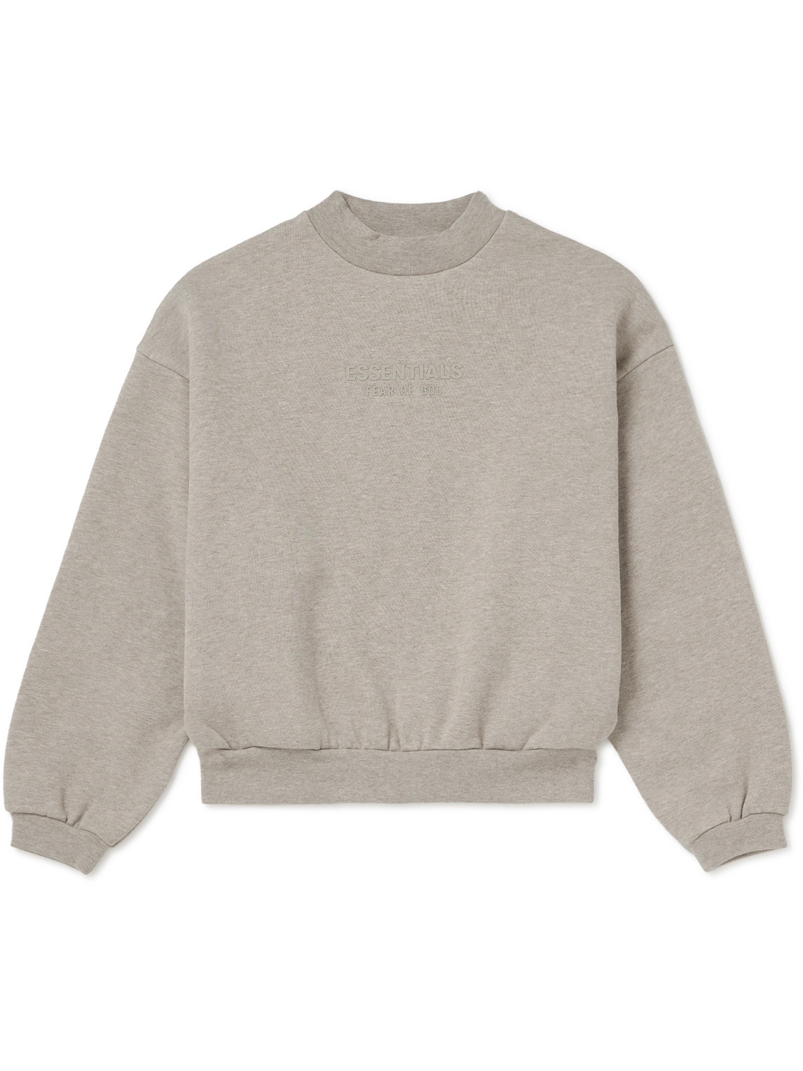 Essentials Logo-appliquéd Cotton-blend Jersey Sweatshirt In Gray