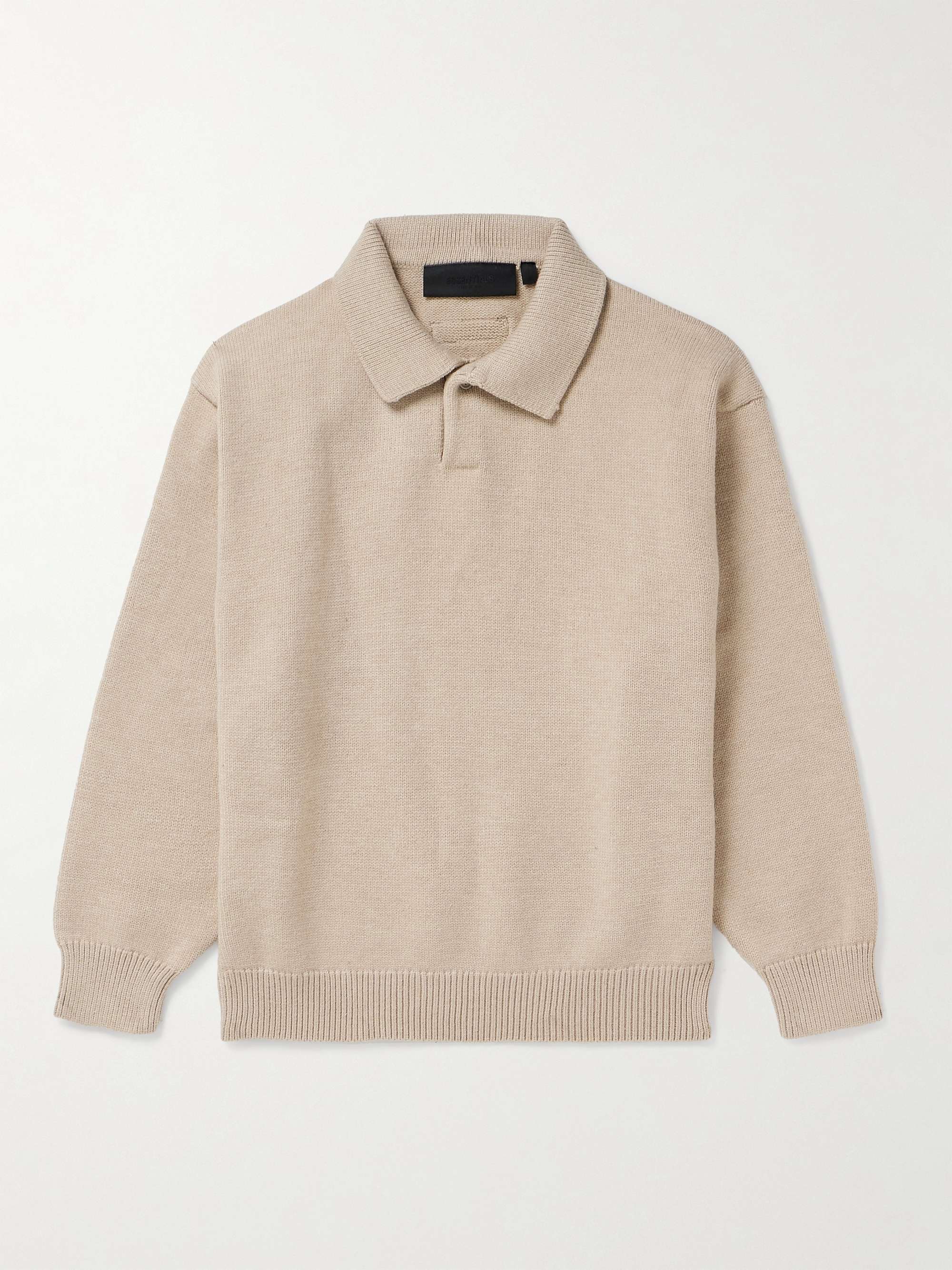 FEAR OF GOD ESSENTIALS KIDS Oversized Knitted Polo Sweater for Men | MR ...