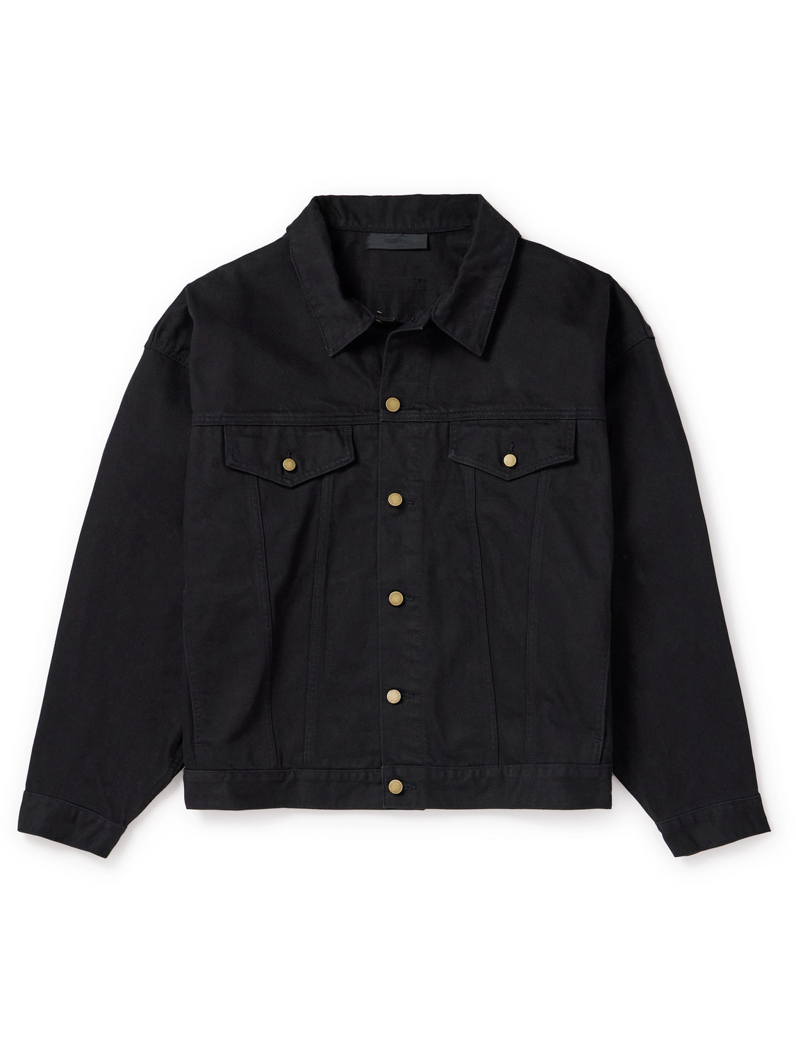 Essentials Button-fastening Denim Jacket In Black