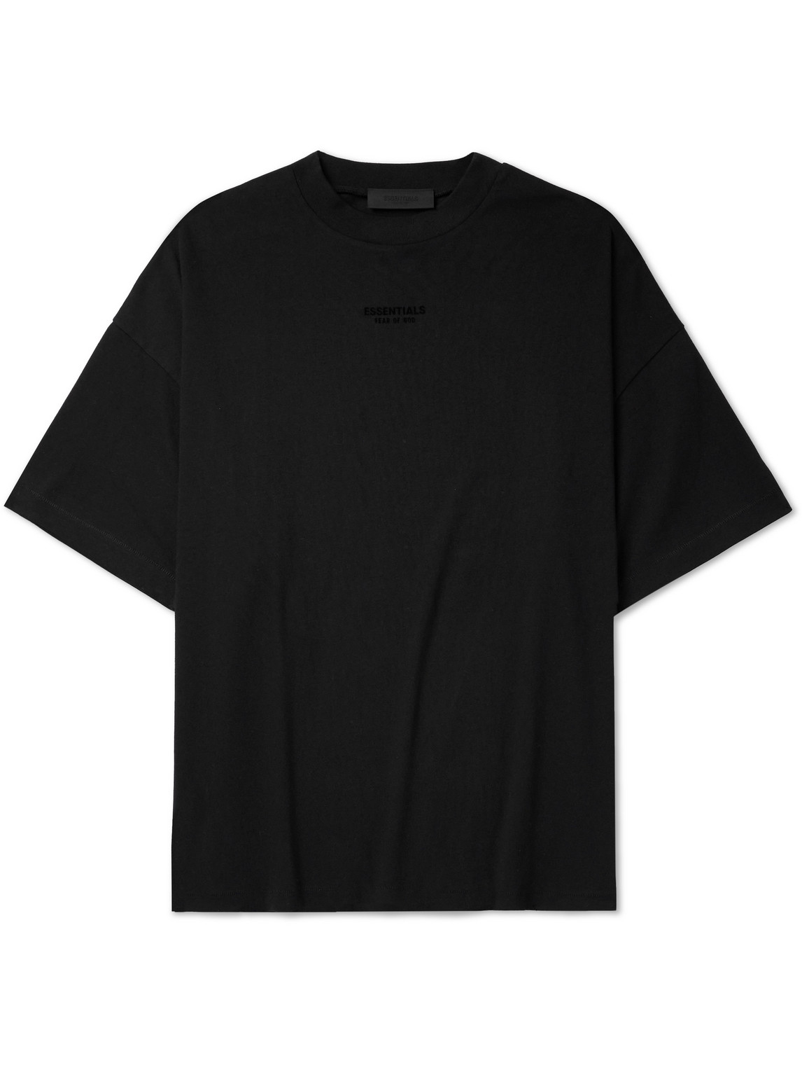 Essentials Logo-appliquéd Cotton-jersey T-shirt In Black