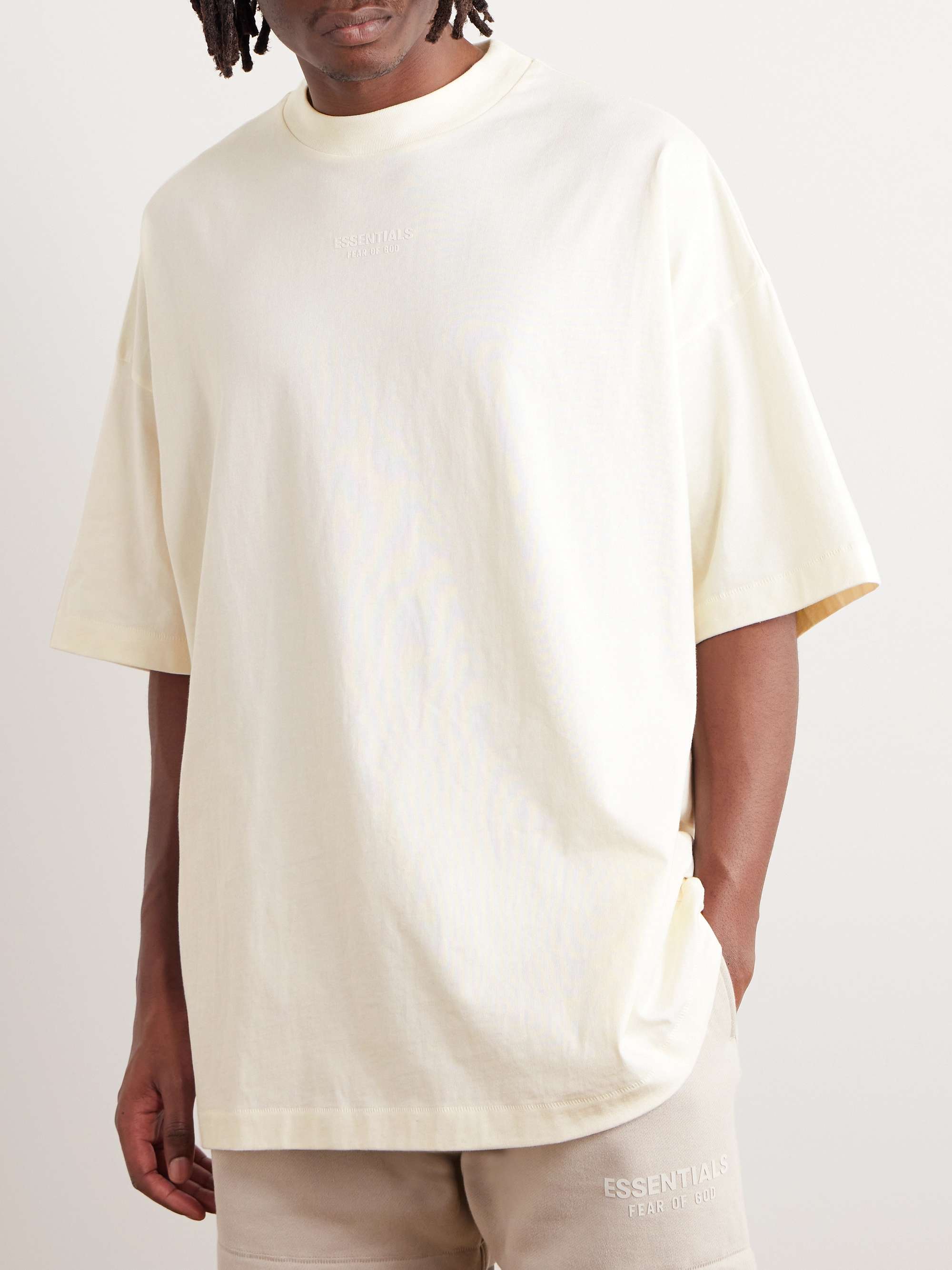 FEAR OF GOD ESSENTIALS Oversized Logo-Appliquéd Cotton-Jersey T-Shirt ...