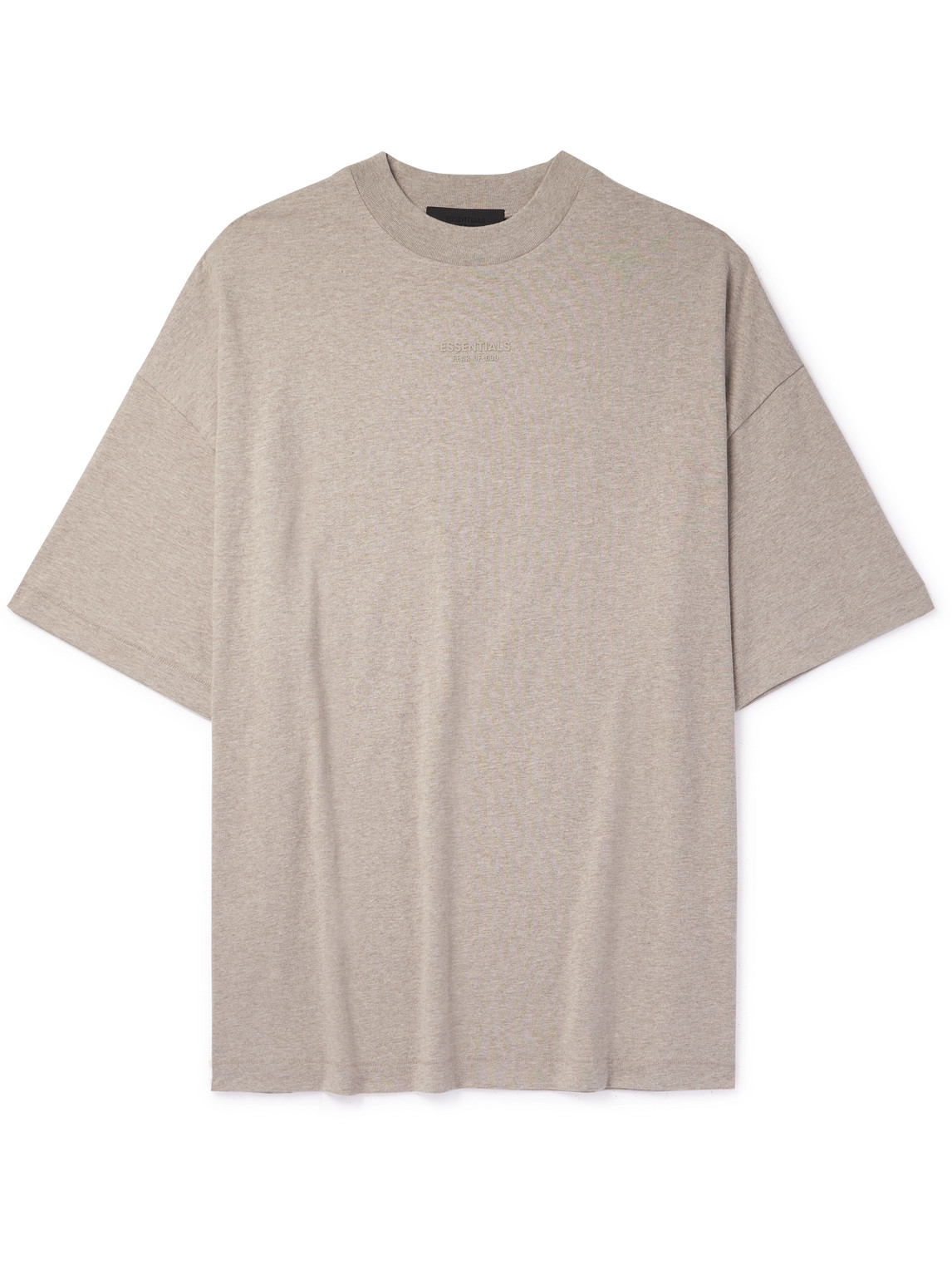 Essentials Logo-appliquéd Cotton-jersey Mock-neck T-shirt In Neutrals
