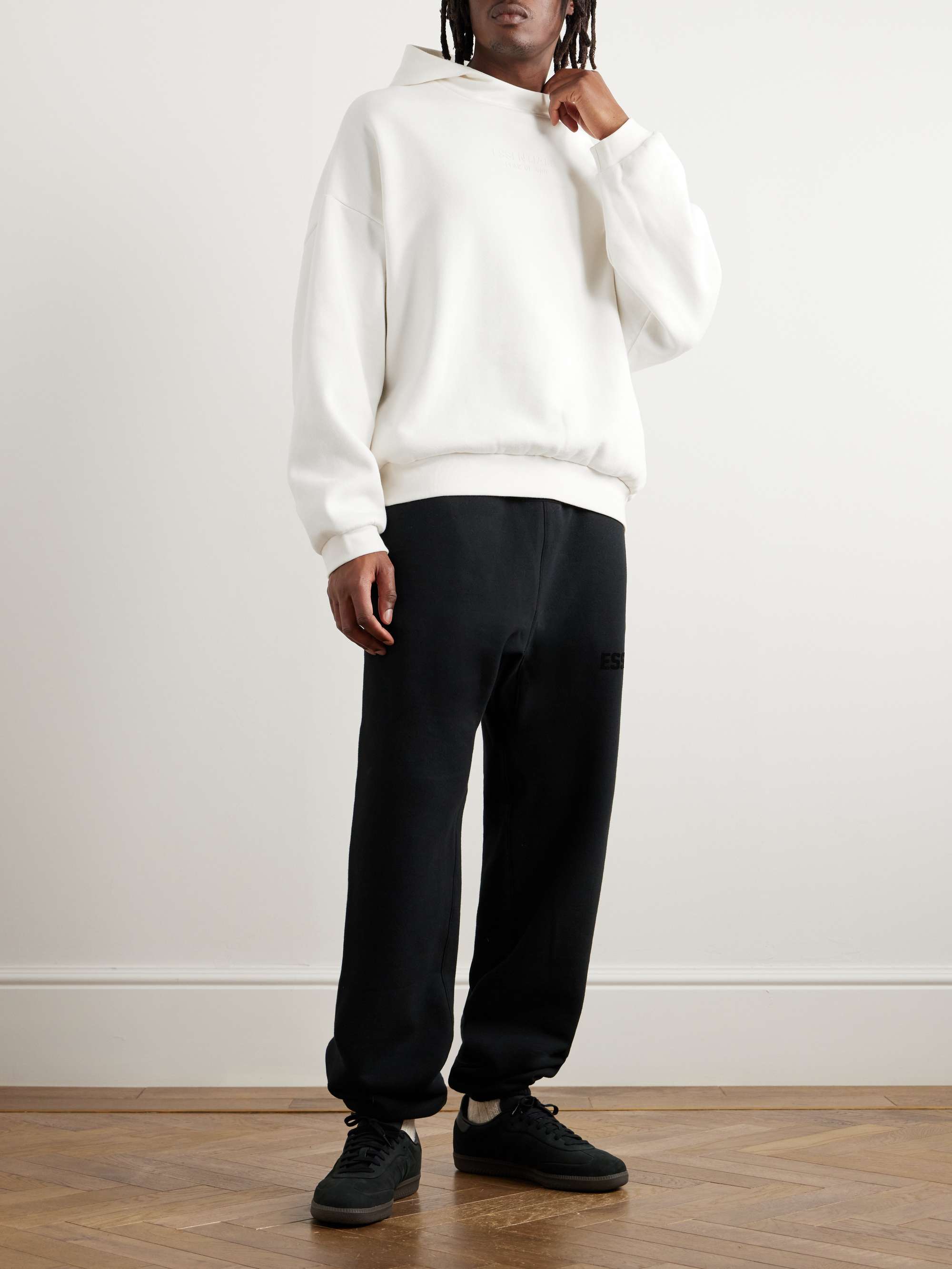 FEAR OF GOD ESSENTIALS Oversized Logo-Appliquéd Cotton-Jersey Hoodie ...