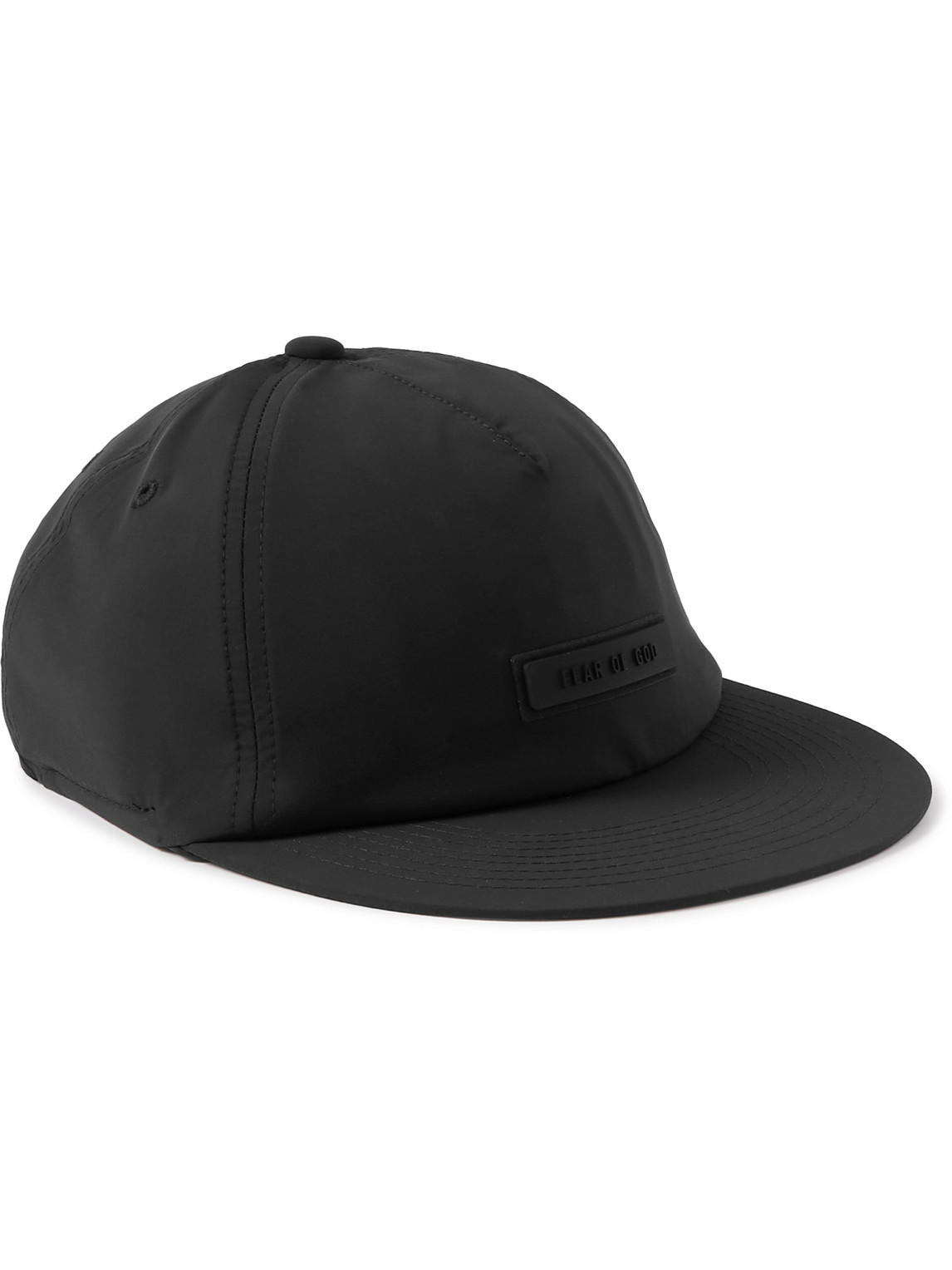 Essentials Logo-appliquéd Shell Baseball Cap In Black