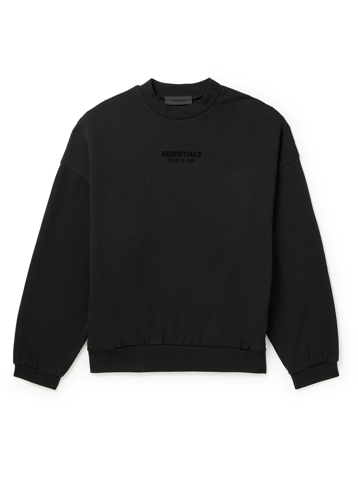 ESSENTIALS LOGO-APPLIQUÉD COTTON-BLEND JERSEY SWEATSHIRT