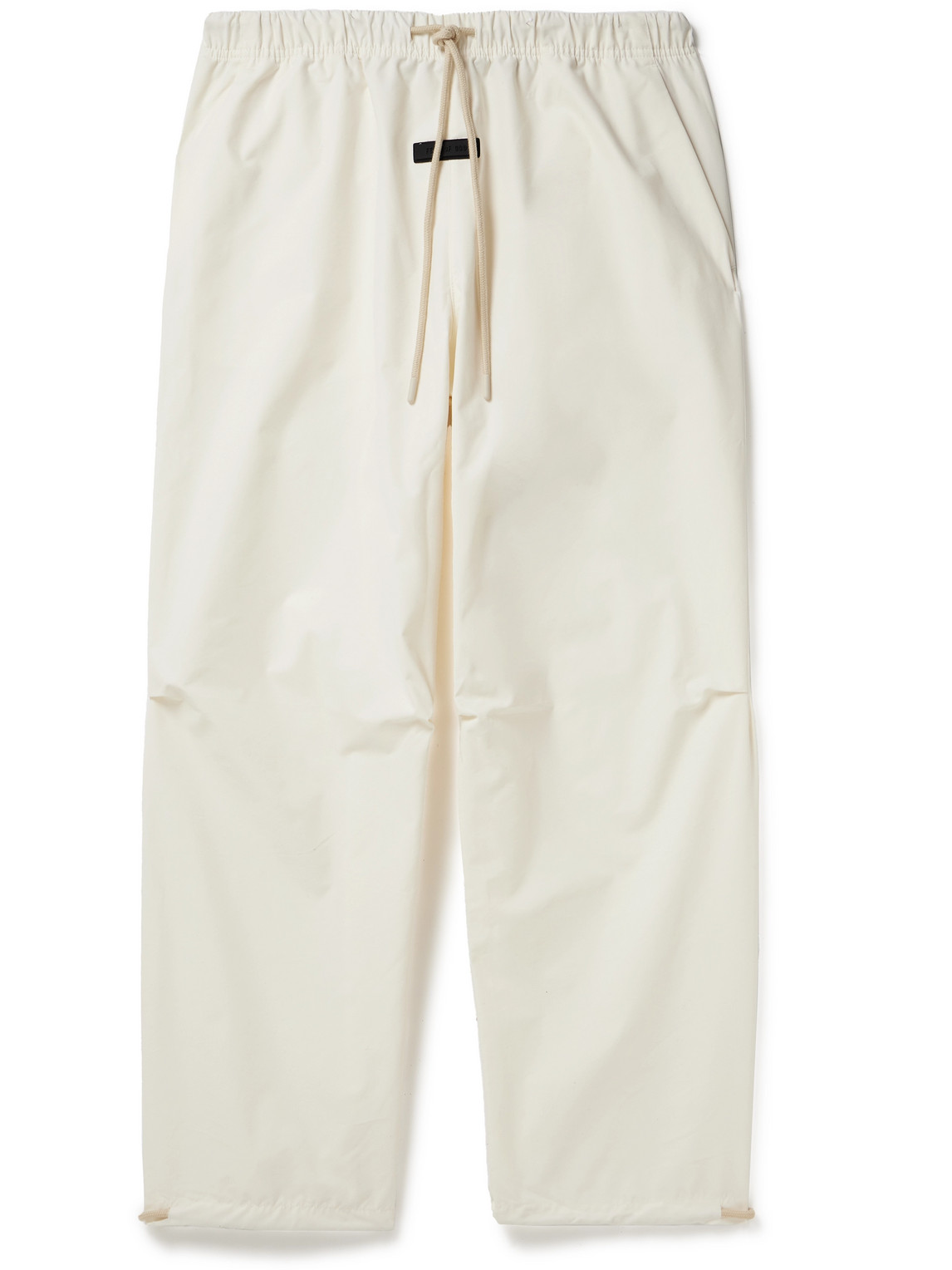 Essentials Straight-leg Logo-appliquéd Cotton-blend Drawstring Trousers In White