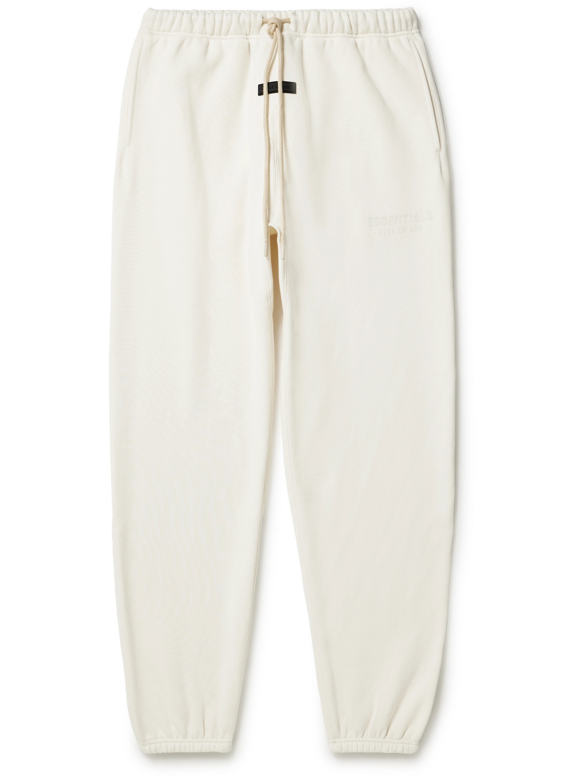 Essentials Tapered Logo-appliquéd Cotton-blend Jersey Sweatpants In White