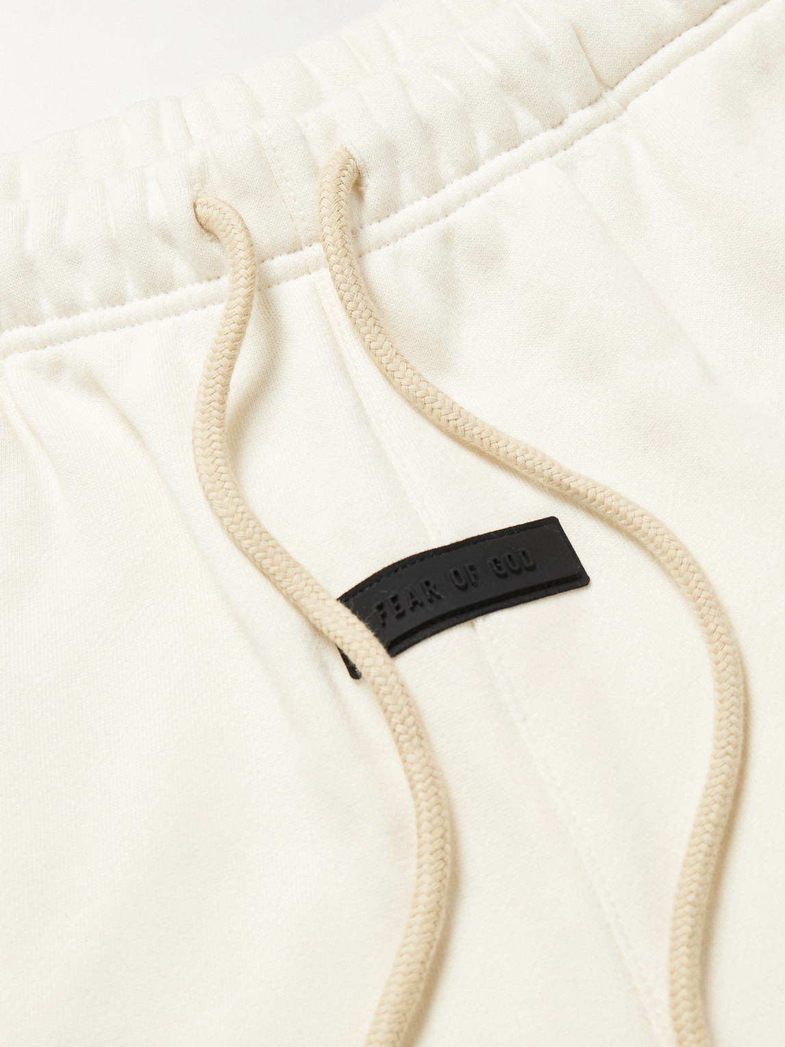 Shop Essentials Logo-appliquéd Cotton-blend Jersey Drawstring Shorts In White