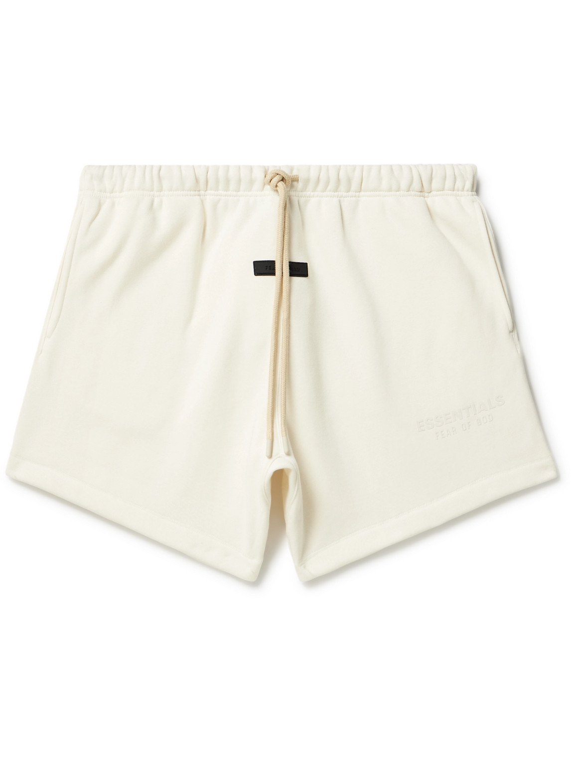 Essentials Logo-appliquéd Cotton-blend Jersey Drawstring Shorts In White