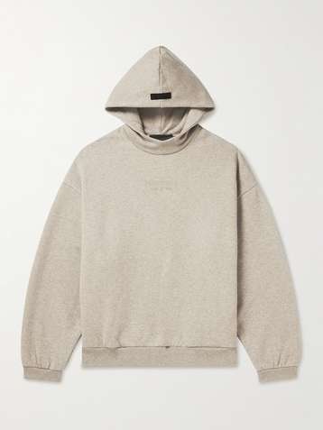 Fear of God Essentials Kids Mr. Porter Exclusive logo-print Cotton-Blend Jersey Hoodie Garden Glove/Cream