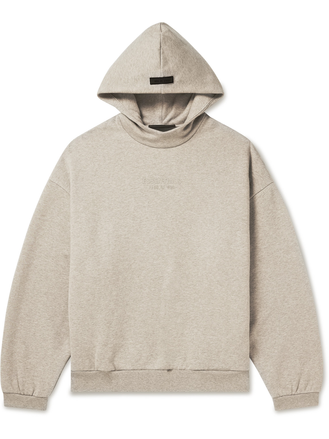 Essentials Logo-appliquéd Cotton-blend Jersey Hoodie In Neutrals