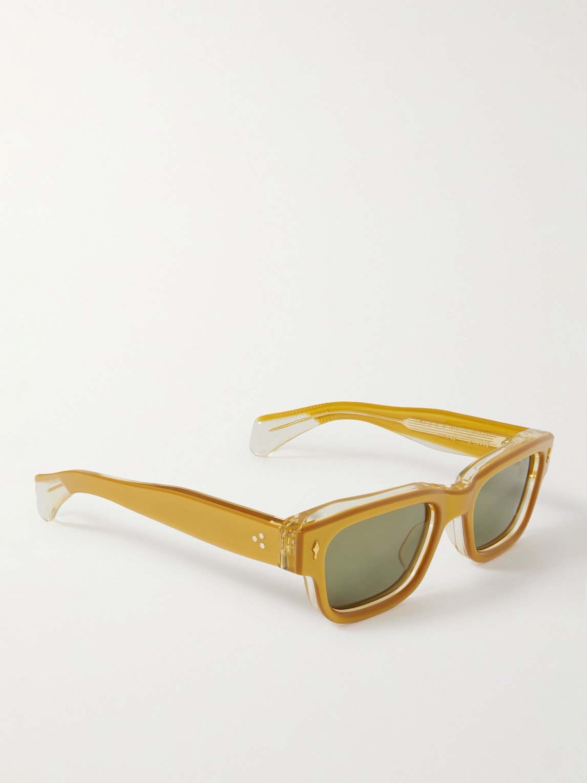 Shop Jacques Marie Mage Jeff Square-frame Acetate And Gold-tone Sunglasses