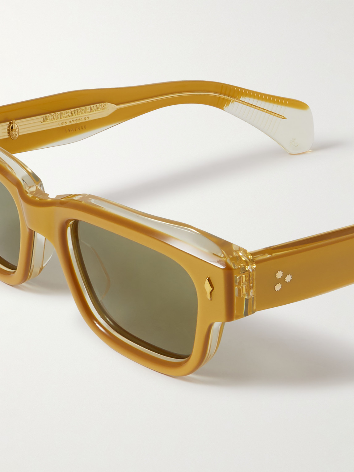 Shop Jacques Marie Mage Jeff Square-frame Acetate And Gold-tone Sunglasses