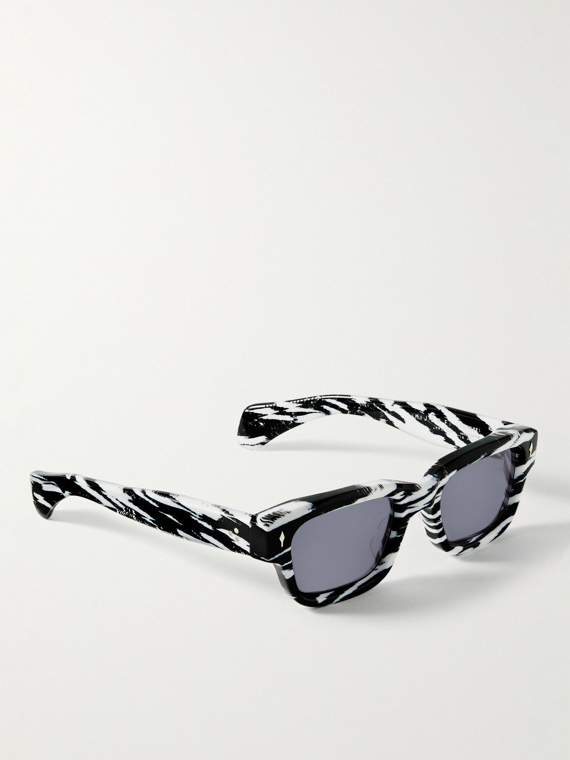 Shop Jacques Marie Mage Jeff Goldblum Jeff Rectangular-frame Zebra-print Acetate Sunglasses In Black