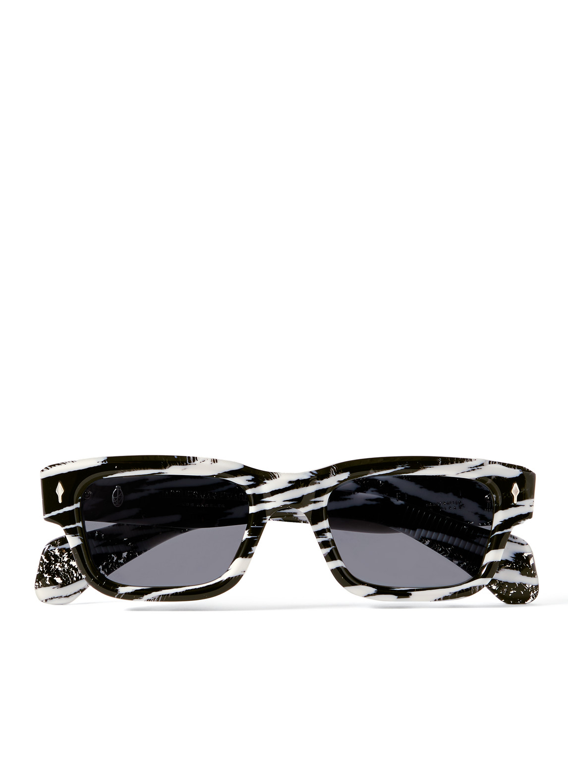 Jacques Marie Mage Jeff Goldblum Jeff Rectangular-frame Zebra-print Acetate Sunglasses In Black