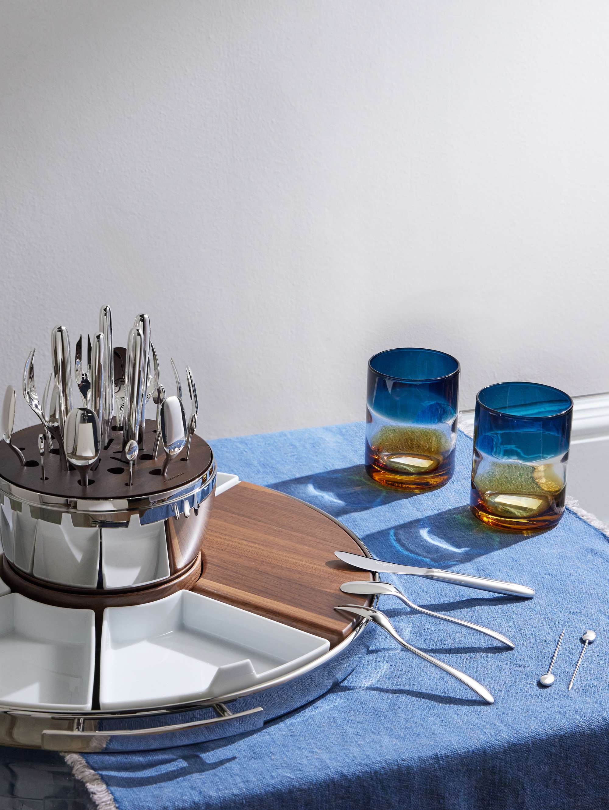 CHRISTOFLE MOOD Party Silver-Plated Flatware Set with Case