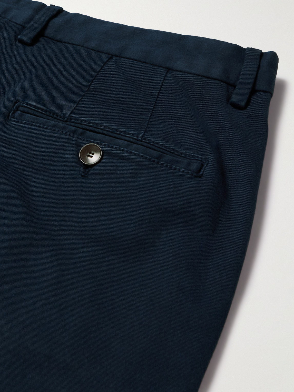 Shop Mr P Straight-leg Cotton-blend Twill Chinos In Blue