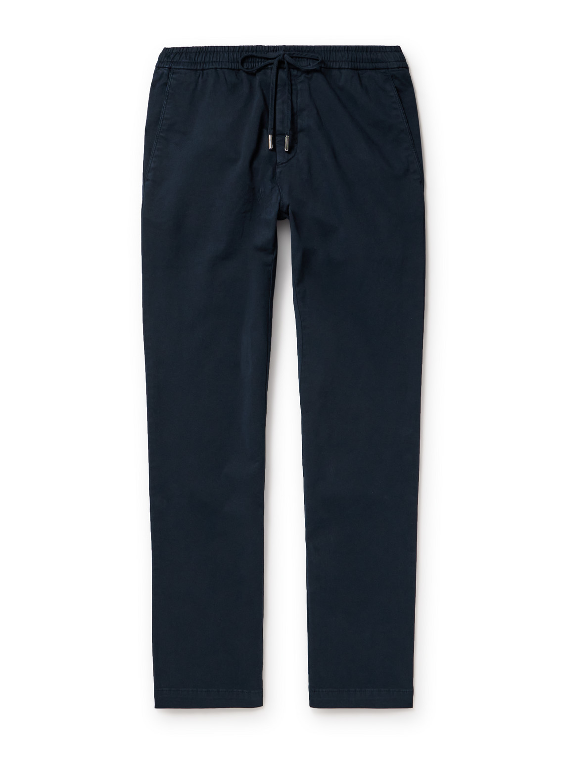 Straight-Leg Cotton-Blend Twill Drawstring Trousers