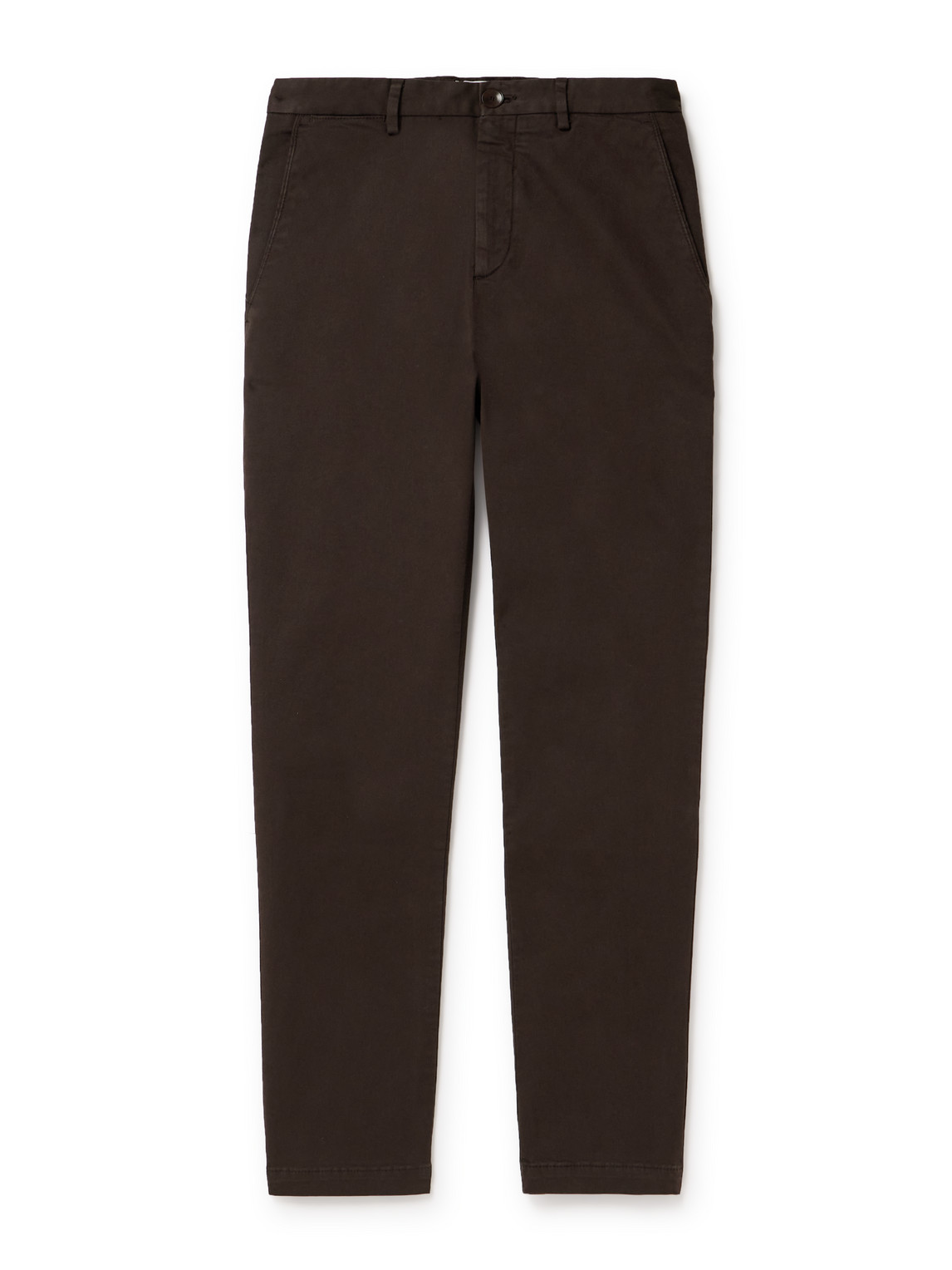 Mr P Straight-leg Cotton-blend Twill Chinos In Brown