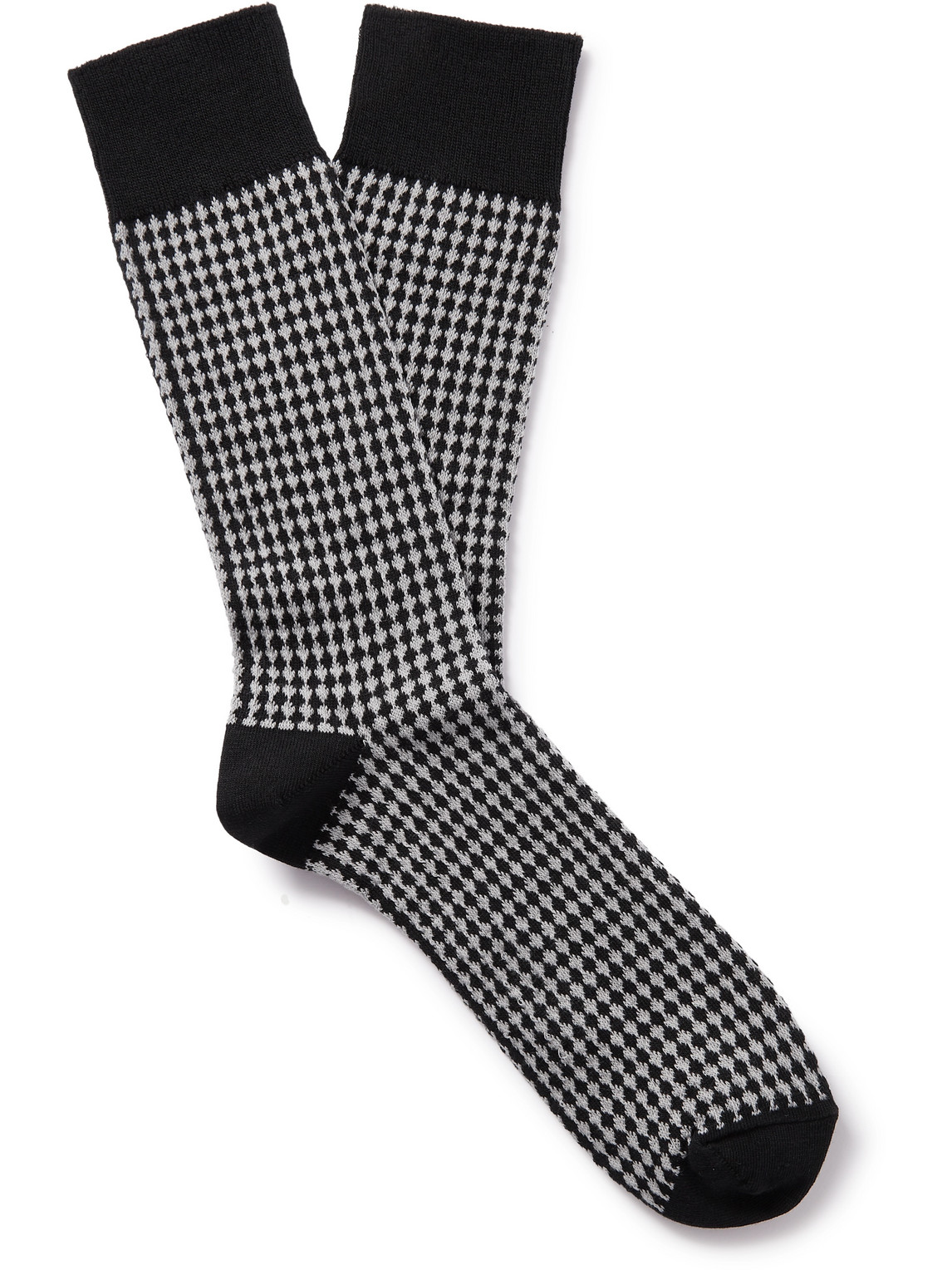 Jacquard-Knit Stretch Cotton-Blend Socks